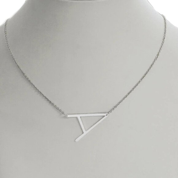 New in Box - Savvy Cie Jewels - Floating Initial "E" Necklace -Rhodium Stainless - Picture 5 of 6